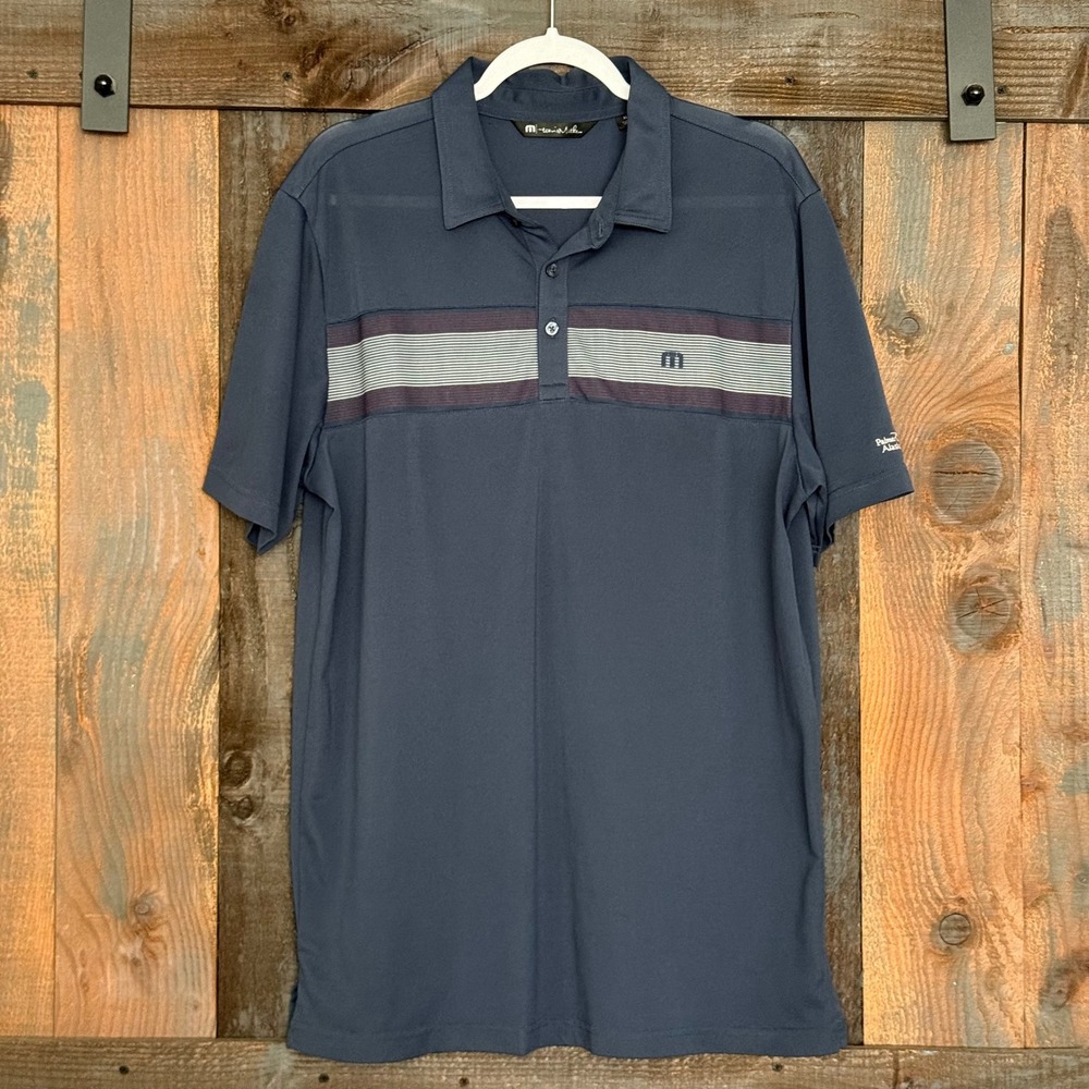 Travis Mathew Mens XL Lake You A Lot Polo Palmer Golf Course Alaska Striped